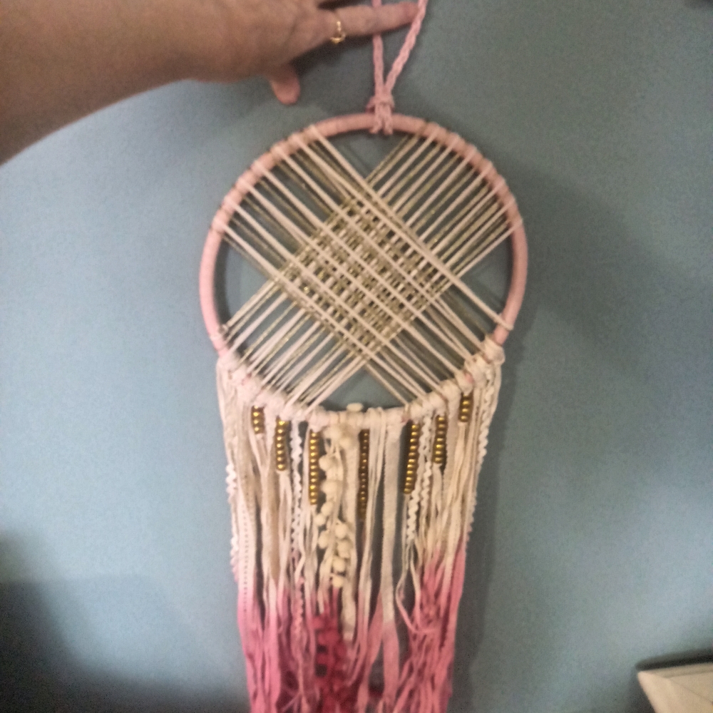 Pink and Cream Dreamcatcher